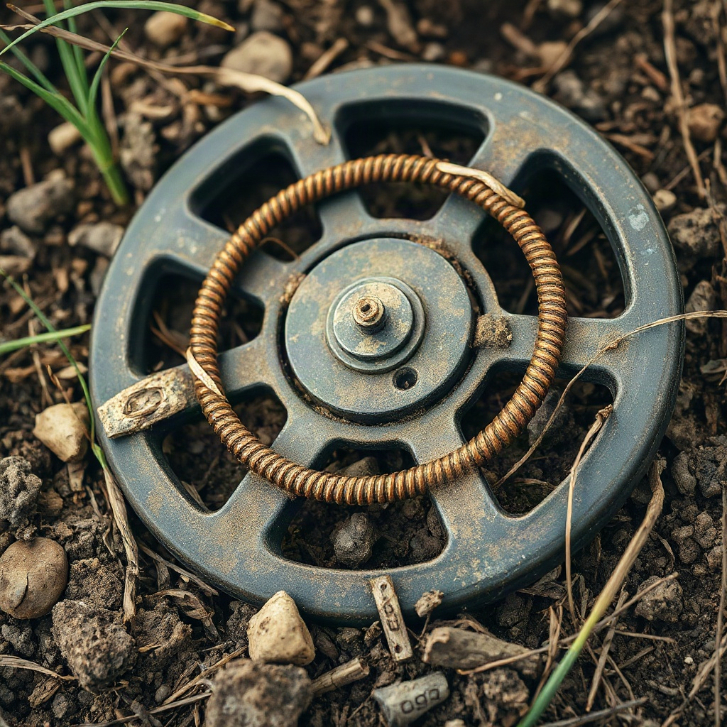 Search coil on packed earth